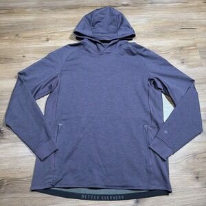 Lululemon Men's LARGE Textured Tech Hoodie Heathered Grape Long Sleeves Pullover